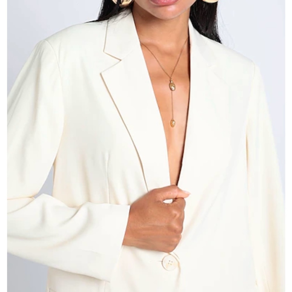 Topshop Cream Women's Blazer